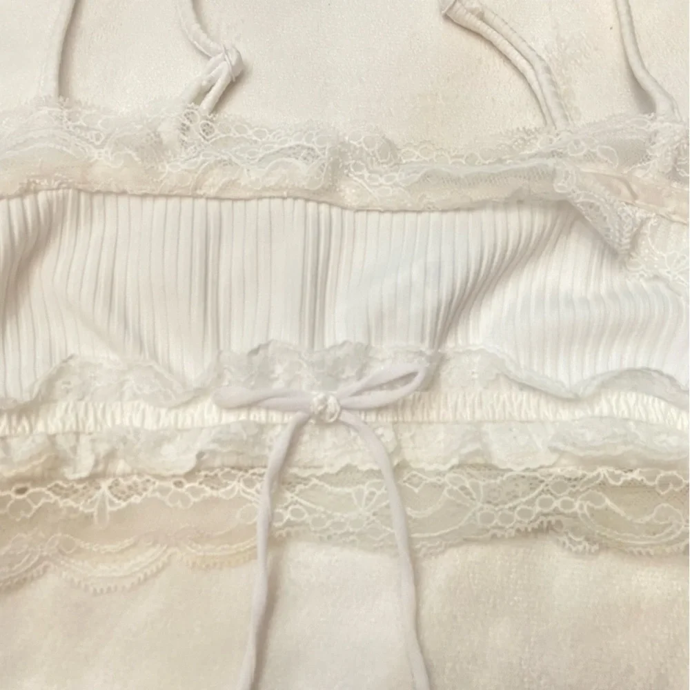 New! For Love & Lemons Dahlia White Sleep Bralette Top 3815 - Picture 3 of 8